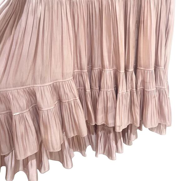 Cinq a Sept Nina Satin Tiered V-Neck Long Sleeve Maxi Dress Size 6 Travertine - Picture 9 of 13